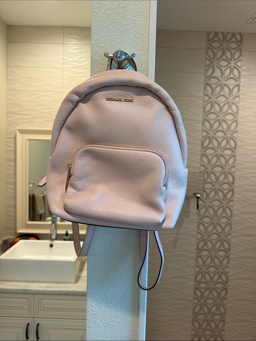 Michael Kors Blush Pebbled Leather Mini Backpack